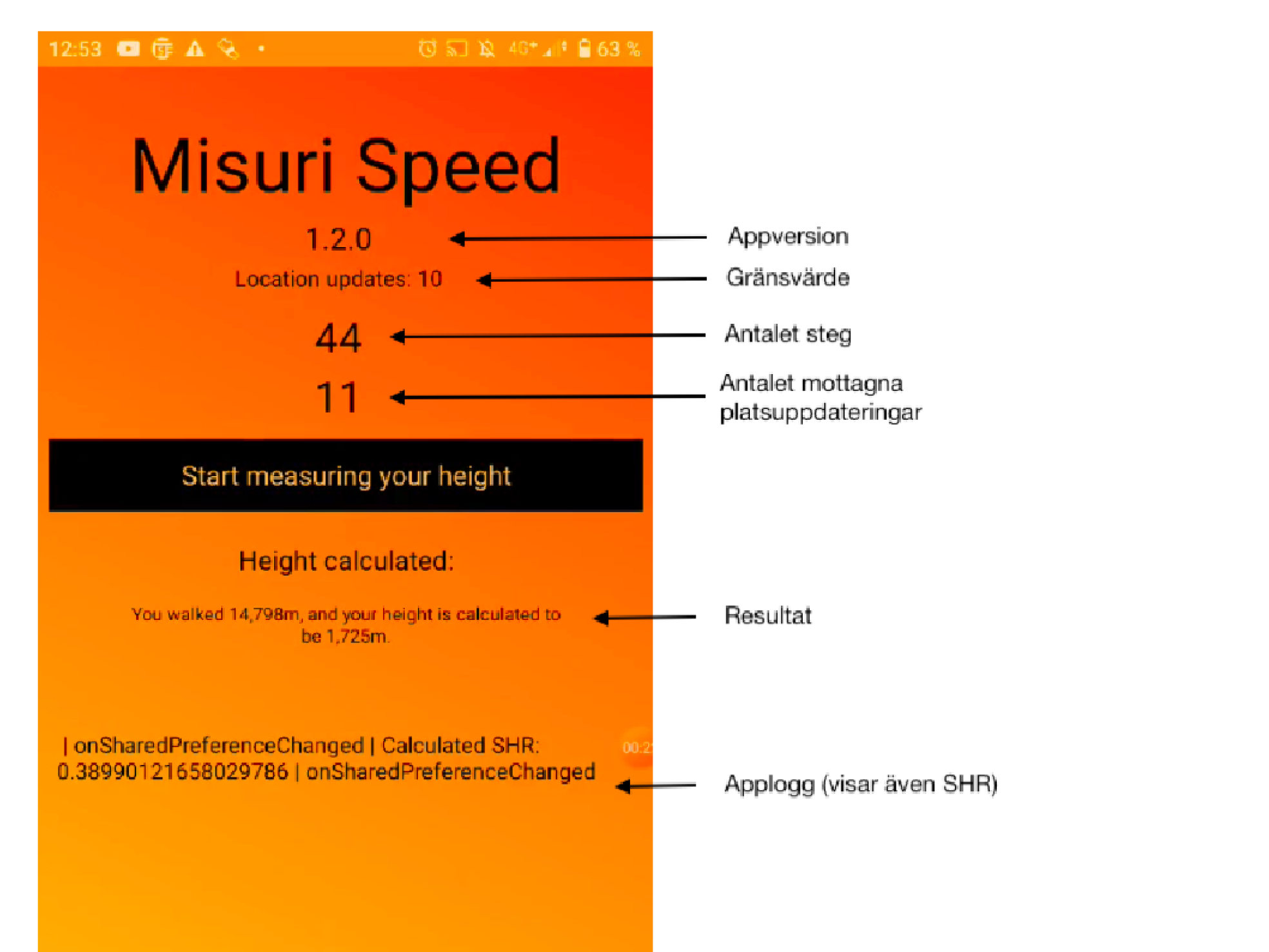 Using Android’s GPS and sensor permission to calculate the users height