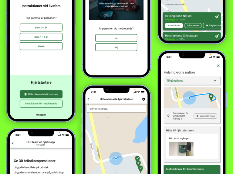 Rädda Hjärtat concept: Improving UX for CPR and first-aid app